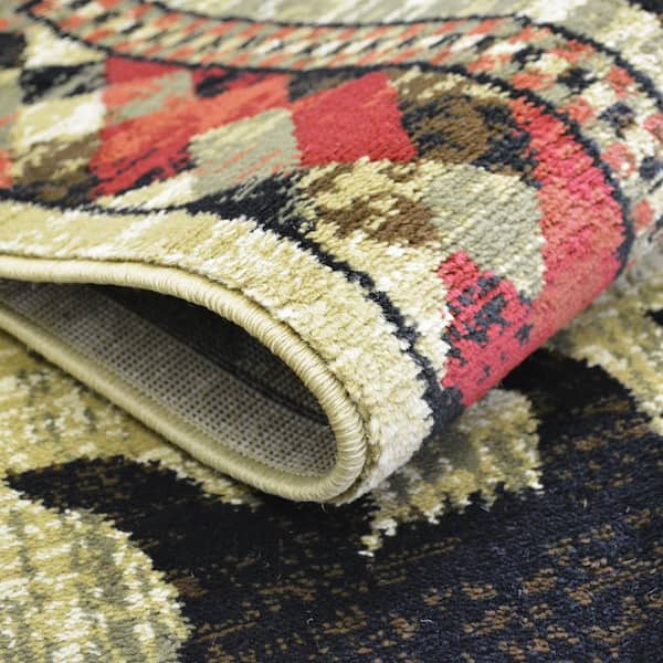Hearthside Hollow Point Lodge Red 2 ft. x 8 ft. Woven Animal Print Polypropylene Rectangle Area Rug