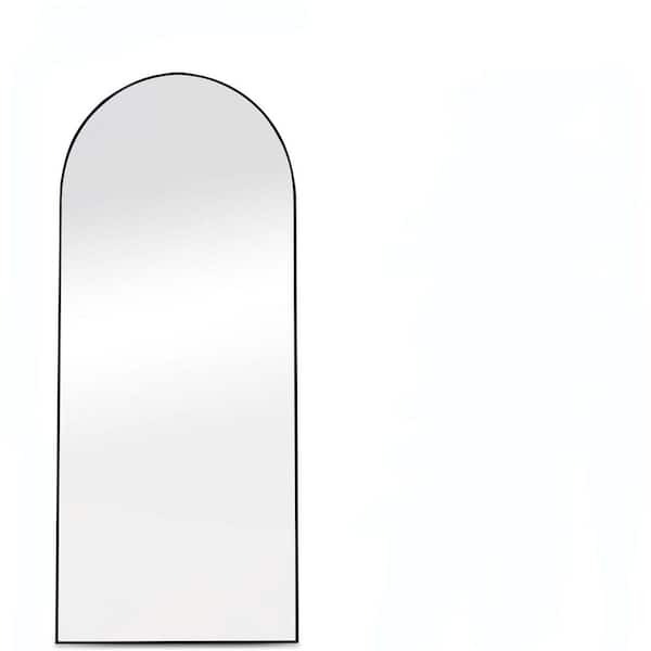 Unbranded 22 in. W x 65 in. H Arch Framed Black Mirror Modern Design Standing Floor Mirror for Living Room