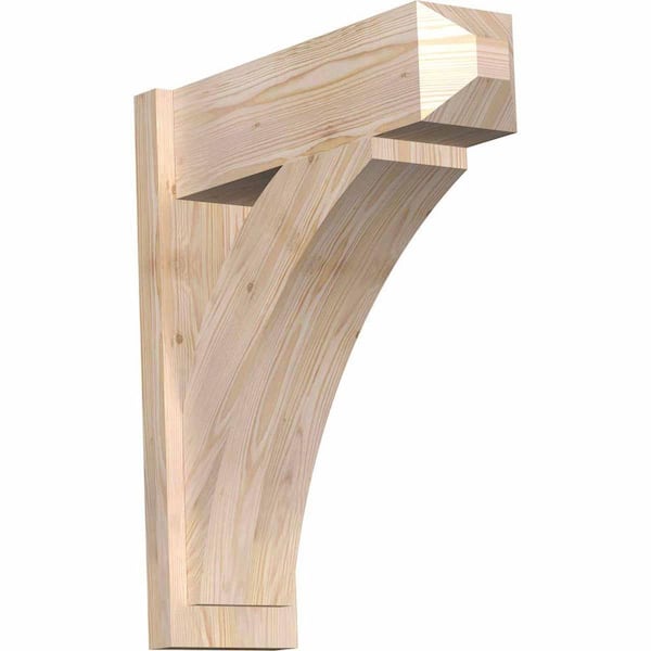 Ekena Millwork 8 in. x 28 in. x 24 in. Thorton Craftsman Smooth Douglas Fir Outlooker