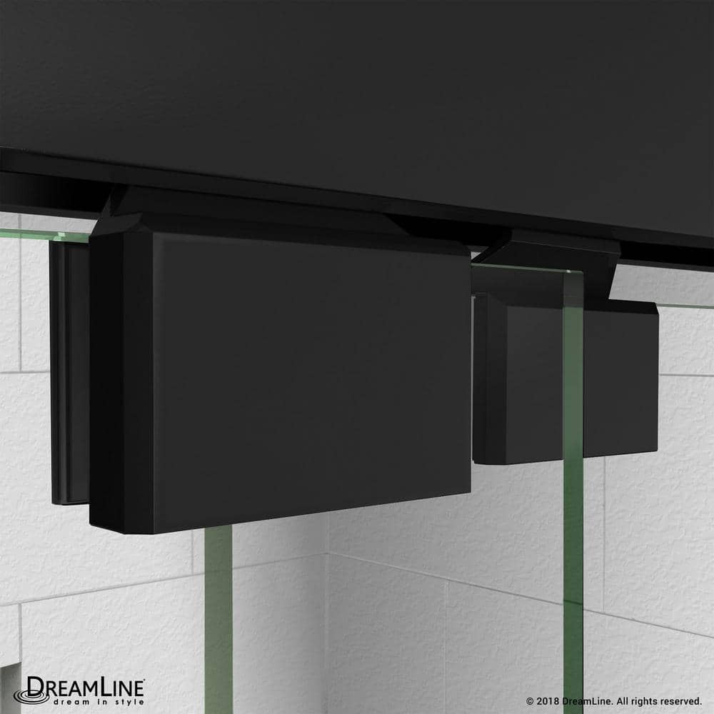 Abbey 48 in. Matte Black Frameless Sliding Shower Door