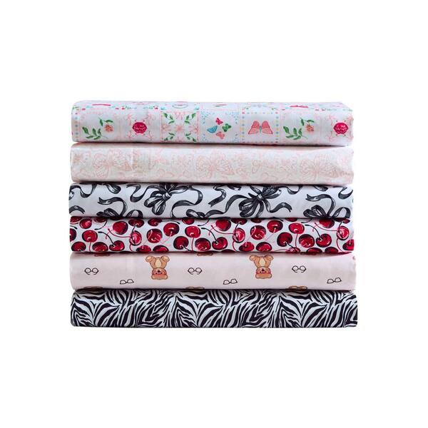 BETSEY JOHNSON Pop Art Cherry 4-Piece Red Hot Microfiber Full