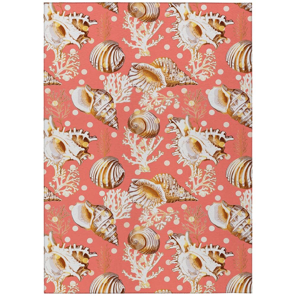 Surfside Orange 10 ft. x 14 ft. Geometric Indoor/Outdoor Area Rug