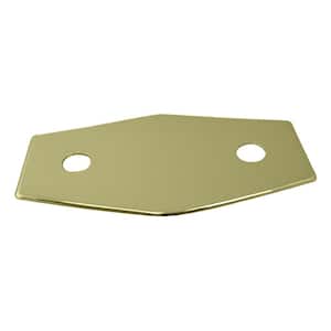 Two-Hole Remodel Cover Plate for Bathtub and Shower Valves, Polished Brass