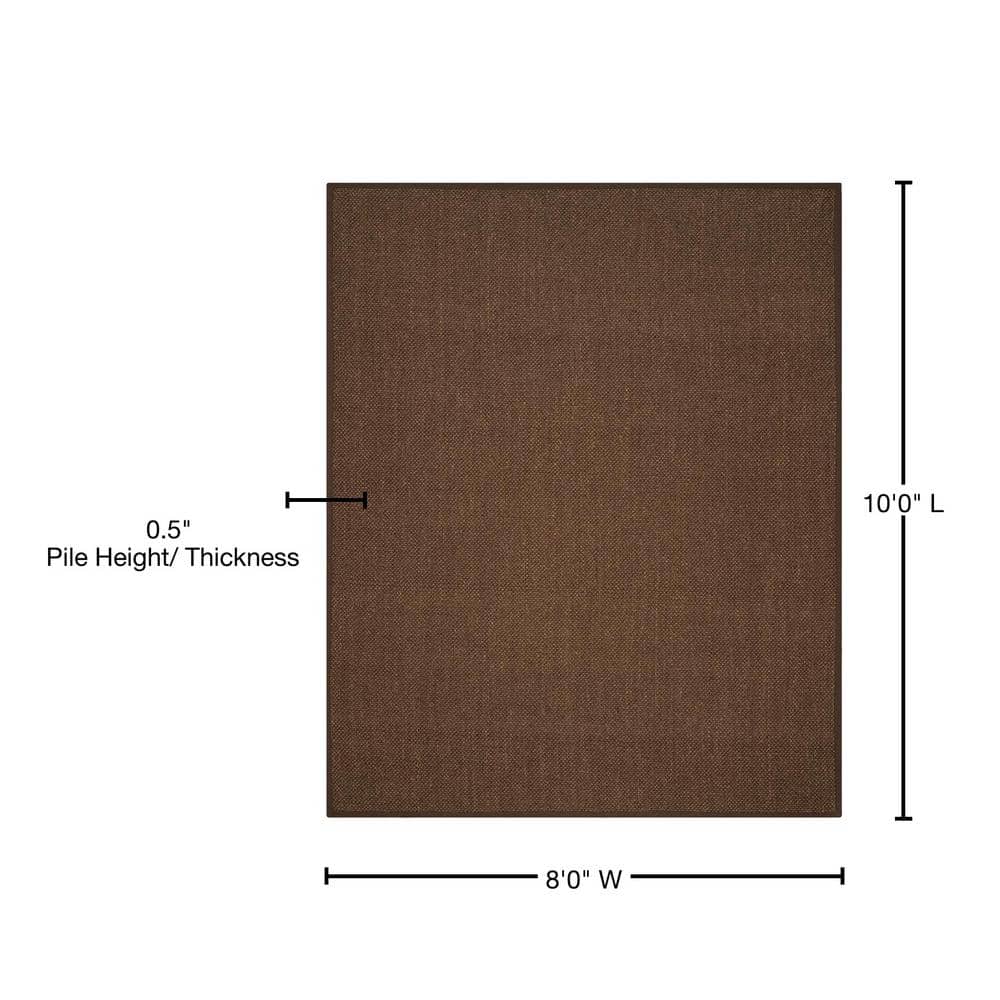 Handmade Brown Wool and Cotton Non-slip Area Rug, 8' x 10'