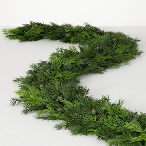 6 ft. Lush Cypress & Berry Garland, Green Christmas Garland