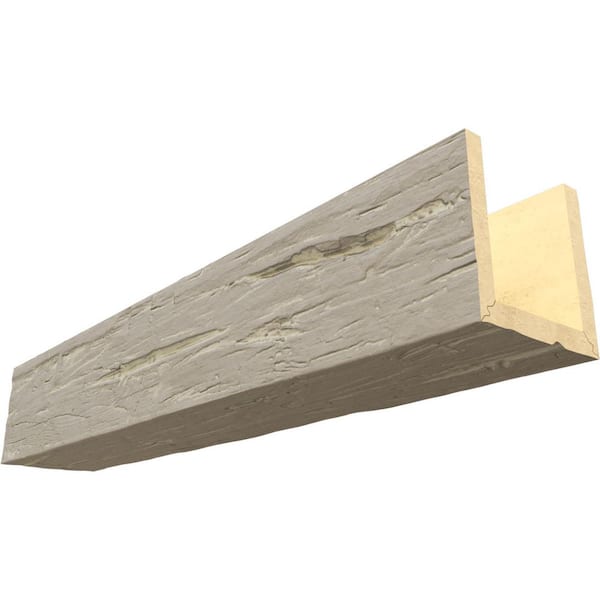 Ekena Millwork Endurathane 8 in. H x 4 in. W x 10 ft. L Hand Hewn Cashmere Faux Wood Beam