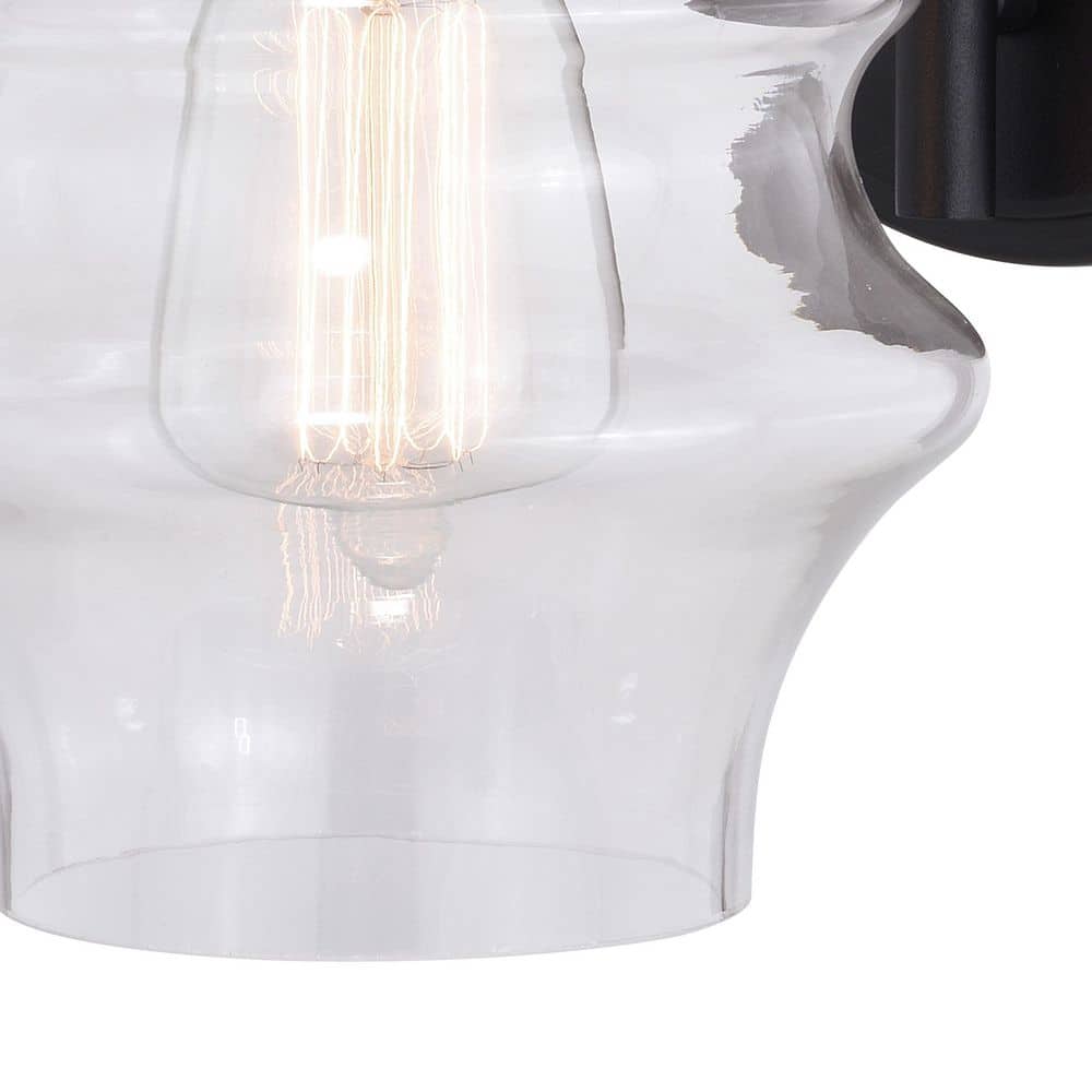 Glenn Vintage Coastal Charm Textured Black Outdoor Lantern