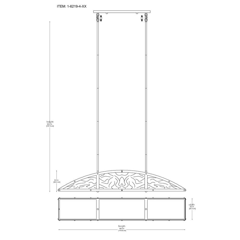 Matte Black 4-Light Linear Chandelier with Natural Alabaster Shade