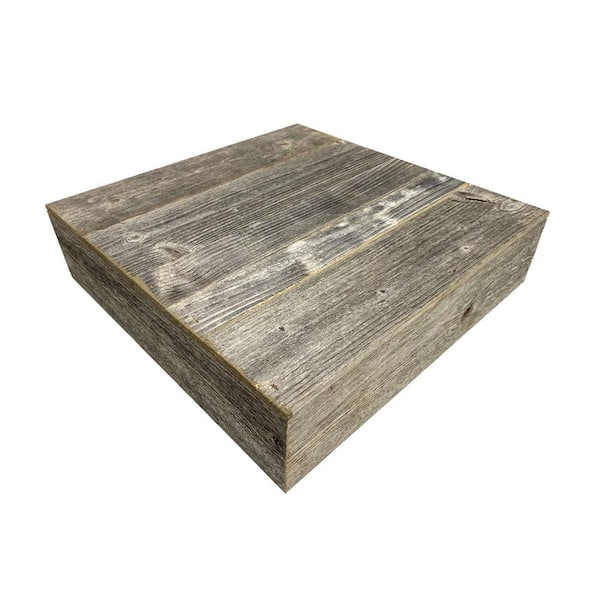 Central Exclusive Reclaimed Wood Square Block Riser- 7L x 7W x 5H