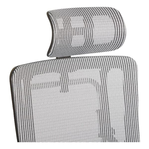 Office Star Products Breathable Vertical Silver Headrest with Steel/Gray Mesh