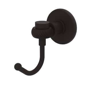 Continental Collection Wall-Mount Robe Hook with Twist Accents in Oil Rubbed Bronze
