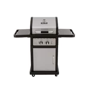 Smart Space Living 2-Burner Propane Gas Grill in Stainless Steel and Black