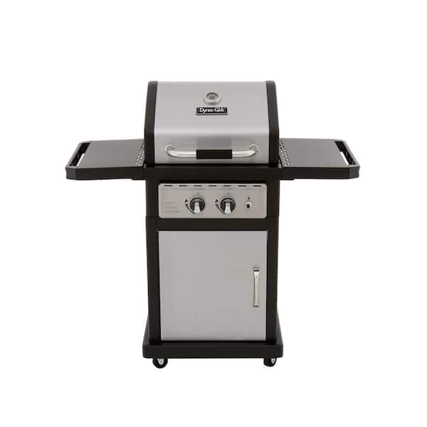 Dyna-Glo Smart Space Living 2-Burner Propane Gas Grill in Stainless Steel and Black