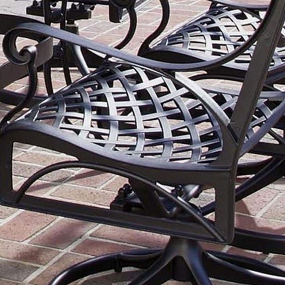 Sanibel 360-Degree Swivel Rocking Chair in Black Cast Aluminum