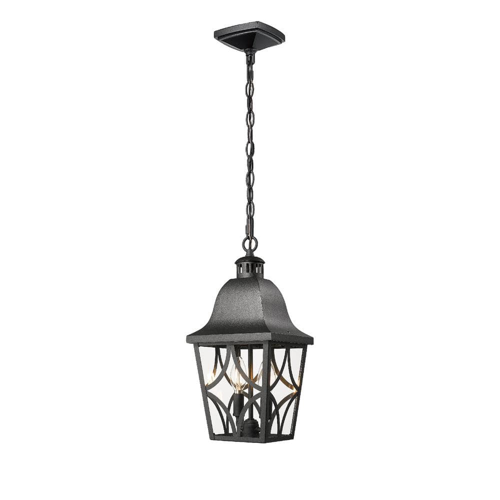 Sunpez 78 in. H 1 Light E12 Outdoor Pendant Light Black