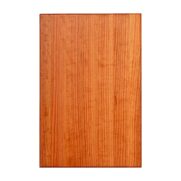 Unbranded 18 in. x 12 in. Rectangle Cherry Wood Reversible Cutting Board Block with Handles