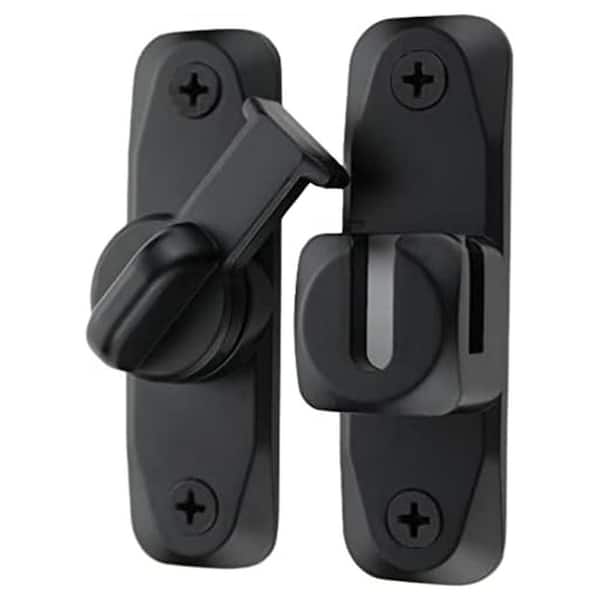 Heavy Duty Flip Door Latch Black 90-180° Adjustable Anti-Rust Safety Lock for Gates Barns Cabinets
