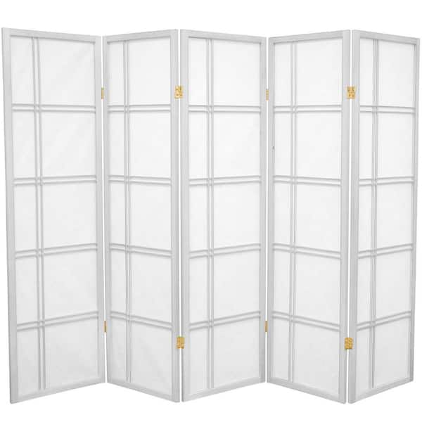 RED LANTERN 5 ft. White 5-Panel Room Divider