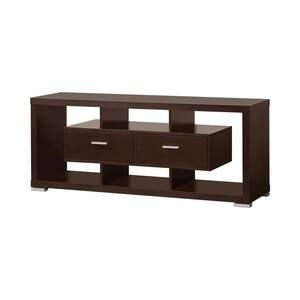 59 in. Cappuccino TV Console with 2-Drawer Fits TV's up to 65 in.