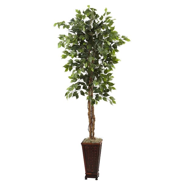 Nearly Natural 6.5 ft. Artificial Ficus with Decorative Planter