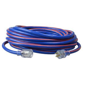 50 ft. 10/3 SJTW Hi-Visibility Multi-Color Outdoor Heavy-Duty Extension Cord with Power Light Plug
