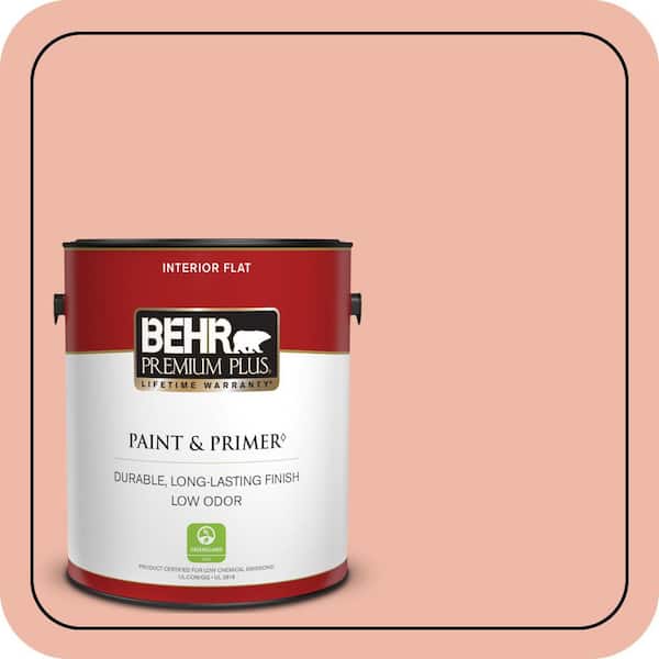 BEHR PREMIUM PLUS 1 gal. #210C-3 Jovial Flat Low Odor Interior Paint & Primer