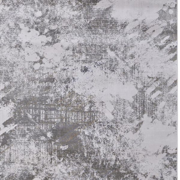 12 ft. x 15 ft. Gray, Silver Abstract Area Rug