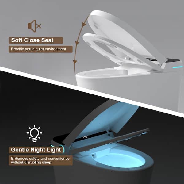 CASAINC Elongated Smart Bidet Toilet with Auto Open/Close Seat, Heated Seat, Foot Sensor, Warm Water & Dryer - 1.28 GPF, White