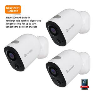 Wireless Outdoor Camera 1-Channel Home Surveillance System 1080P Video w/2.4Ghz Wi-Fi and 2-Way Communication (3-pack)