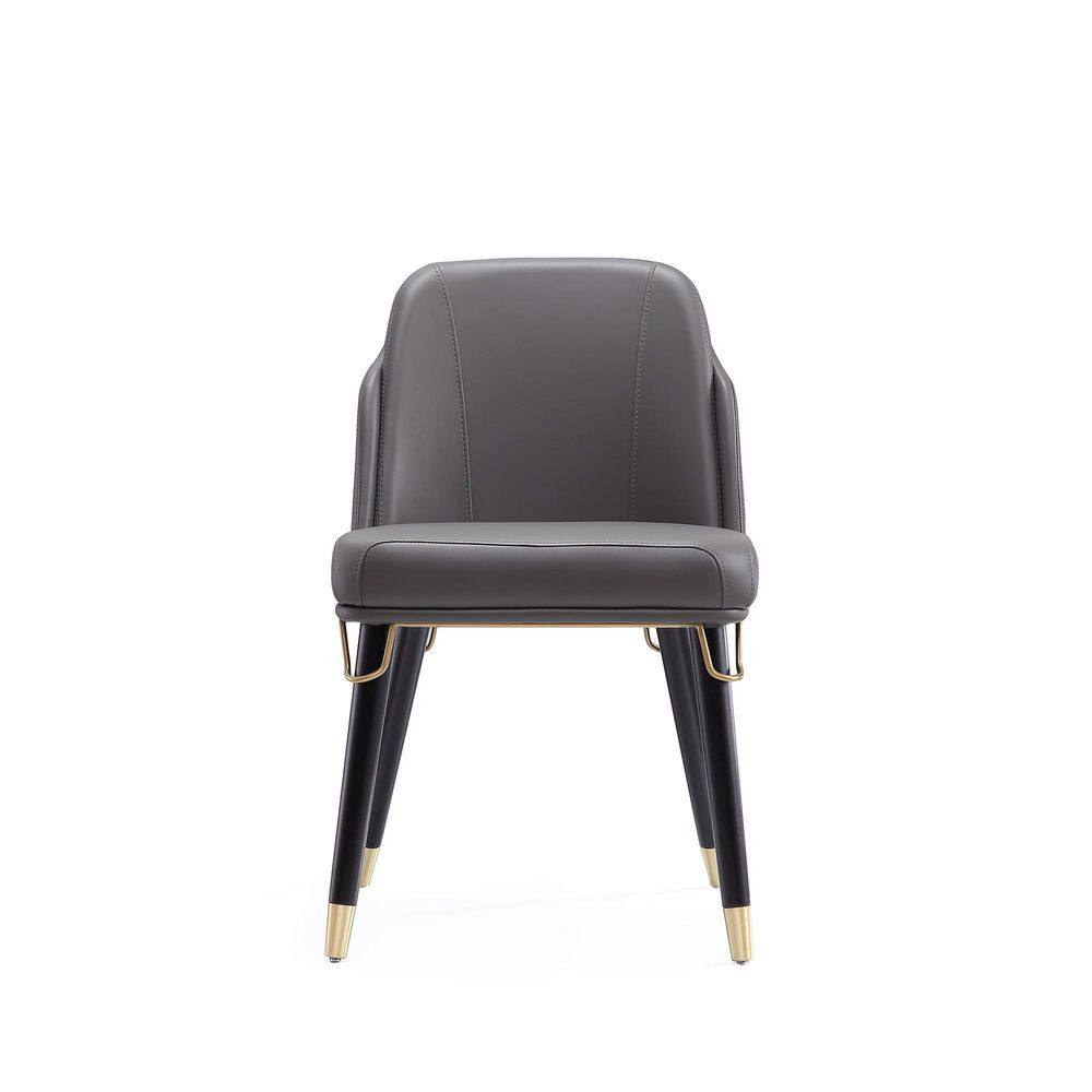 Estelle Pebble and Black Faux Leather Dining Chair Set