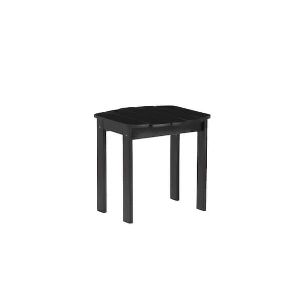 Linon Home Decor Shelly Adirondack Black Oval Wood Outdoor Side End Table