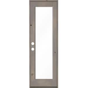 30 in. x 96 in. Rustic Knotty Alder Full-Lite Right-Hand/Inswing Clear Glass Grey Stain Single Wood Prehung Front Door