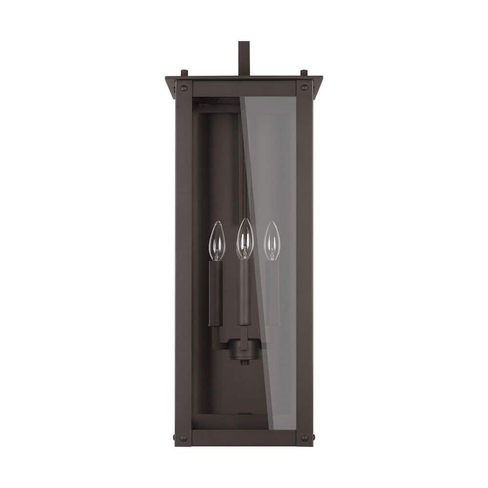 Hunt 29 in. 4-Light Oiled Bronze Outdoor Hardwired Wall Lantern Sconce with Clear Glass and No Bulbs Included price history on PriceWatchPro