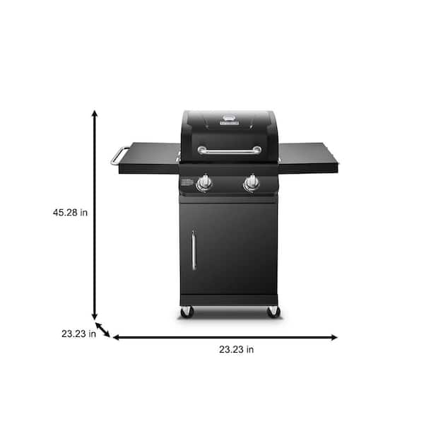 Dyna-Glo DGP321CNP-D Premier 2-Burner Propane Gas Grill with Folding Side Tables in Black - 3