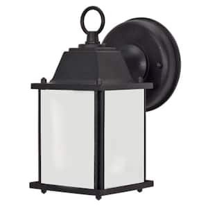 Kian Black Dust to Dawn Outdoor Hardwired Coach Sconce