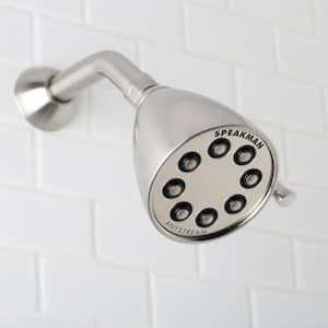 3-Spray 3.6 in. Single Wall Mount Fixed Adjustable Shower Head in Brushed Nickel