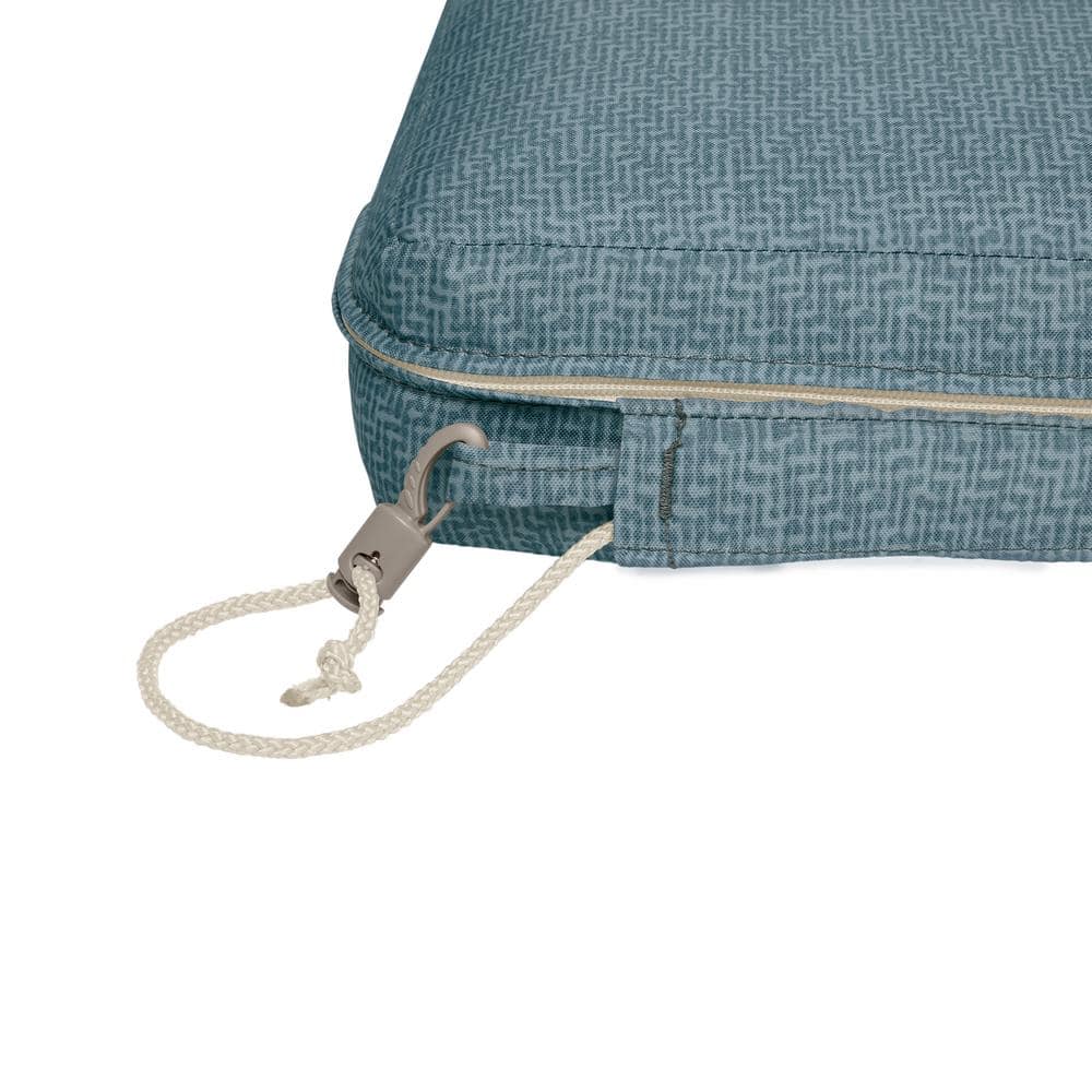 Blue Shadow Water-Resistant Outdoor Dining Chair Cushion, 17" x 17" x 3"