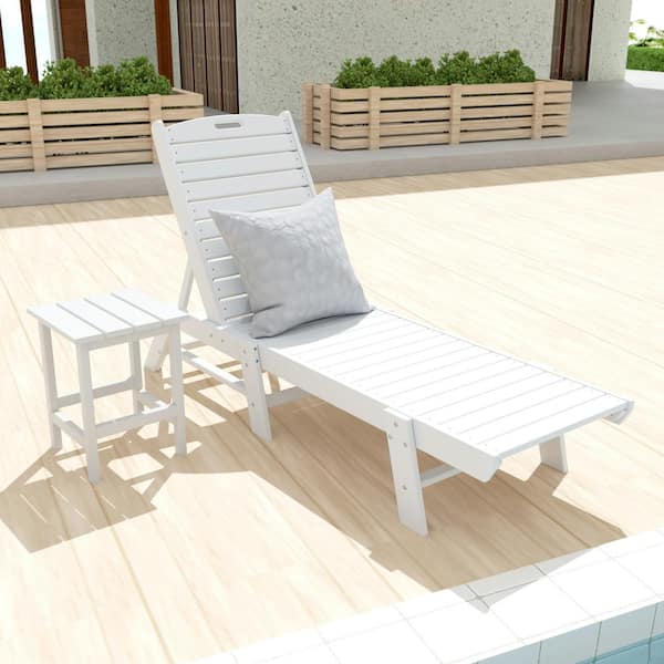 WESTIN OUTDOOR Laguna White 2Piece HDPE Plastic Outdoor Reclining