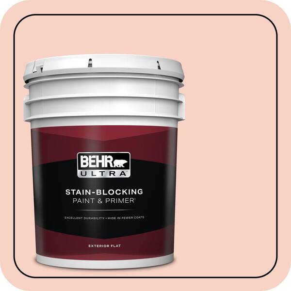 BEHR ULTRA 5 gal. #210C-2 Demure Pink Flat Exterior Paint & Primer