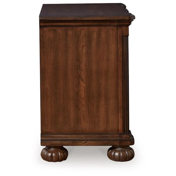 Lavinton Brown 2 Drawer 29 in. W Nightstand