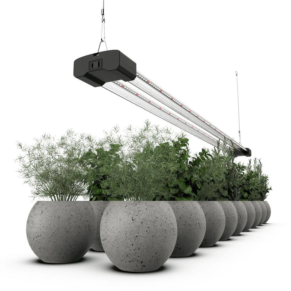 BoostGro 4FT Black LED Grow Light with Full Spectrum and Red Light