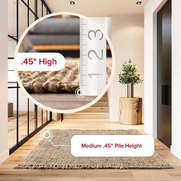 nuLOOM Natura Chunky Loop Jute Tan 6 ft. x 9 ft. Farmhouse Area