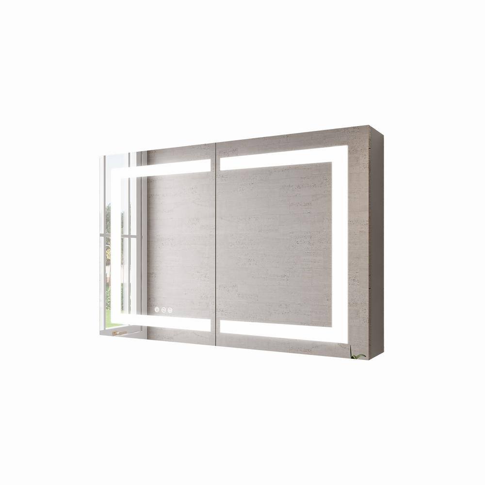36 in. W x 24 in. H Rectangular Aluminum Wall Surface Mount Smart LED Lighted Bathroom Medicine Cabinet with Mirror price history on PriceWatchPro