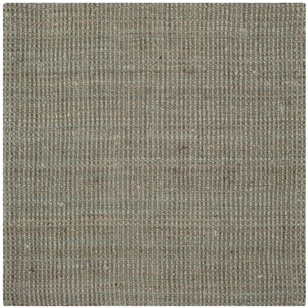 Natural Fiber Gray 4 ft. x 4 ft. Square Solid Area Rug