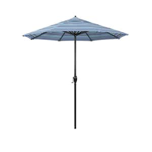 7.5 ft. Black Aluminum Market Patio Umbrella Auto Tilt in Dolce Oasis Sunbrella
