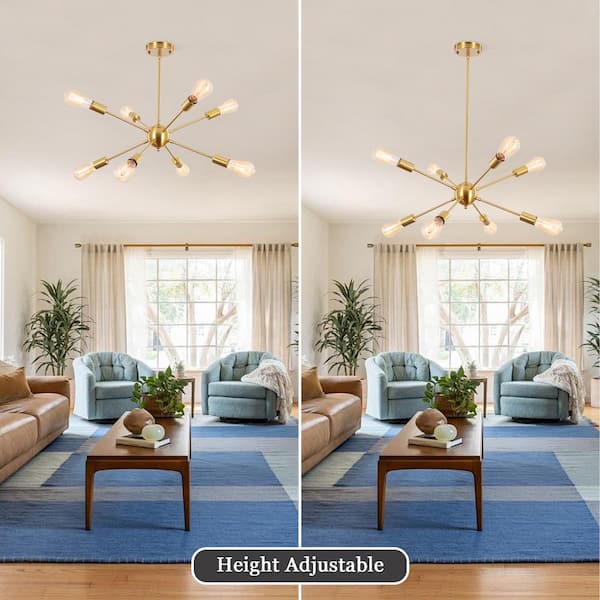 シトリンアゼツライト　スフィア　アゼツライト　約41.5ミリ ADSENSTY 8-Light Gold Modern Dimmable Sputnik Chandelier