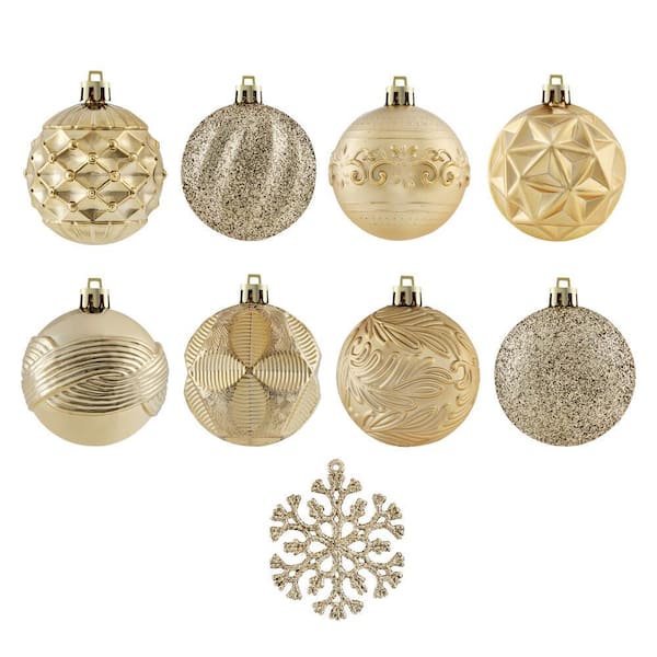 Home Accents Holiday 101 Count Gold Shatterproof Ornaments