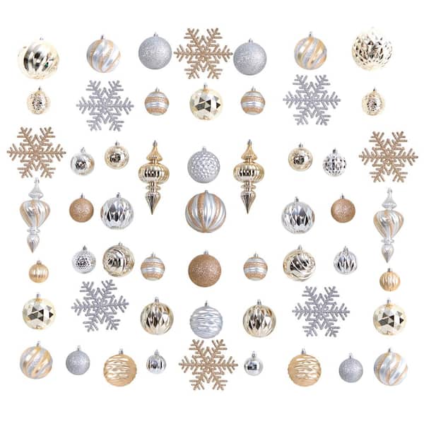 Holiday Deluxe 3.5 in. Multicolor Shatterproof Assorted Ornaments (81-Pack)