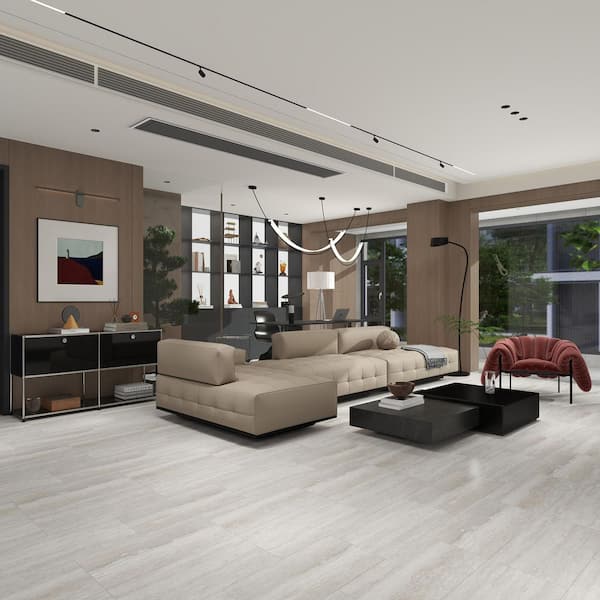 Latina Ivory 12 MIL x 12 in. W Waterproof Click Lock Vinyl Tile Flooring (19.62 sq. sf/case)