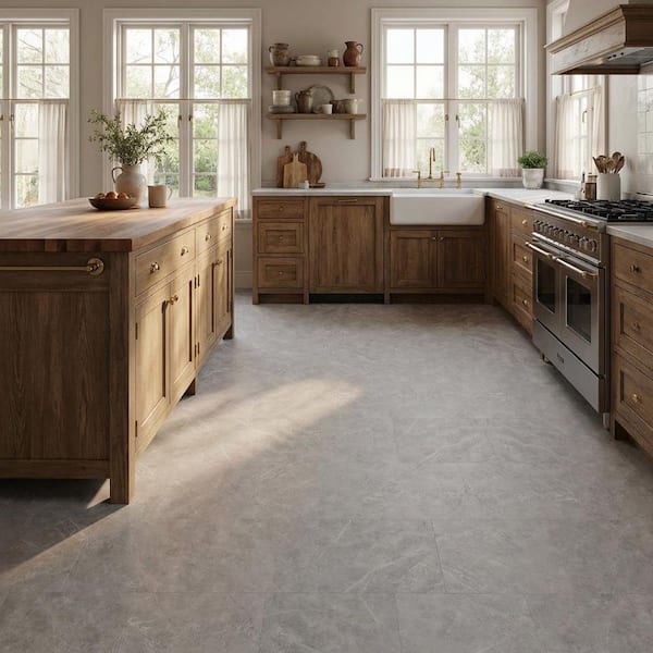 Jeedeson Gray 6 MIL x 12 in. W x 12 in. L Peel and Stick Flooring